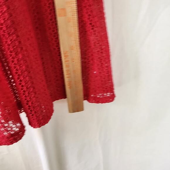 C&C California Cover-Up crochet Mini Dress Swimwear Size M NWT red pockets sheer - Picture 6 of 12